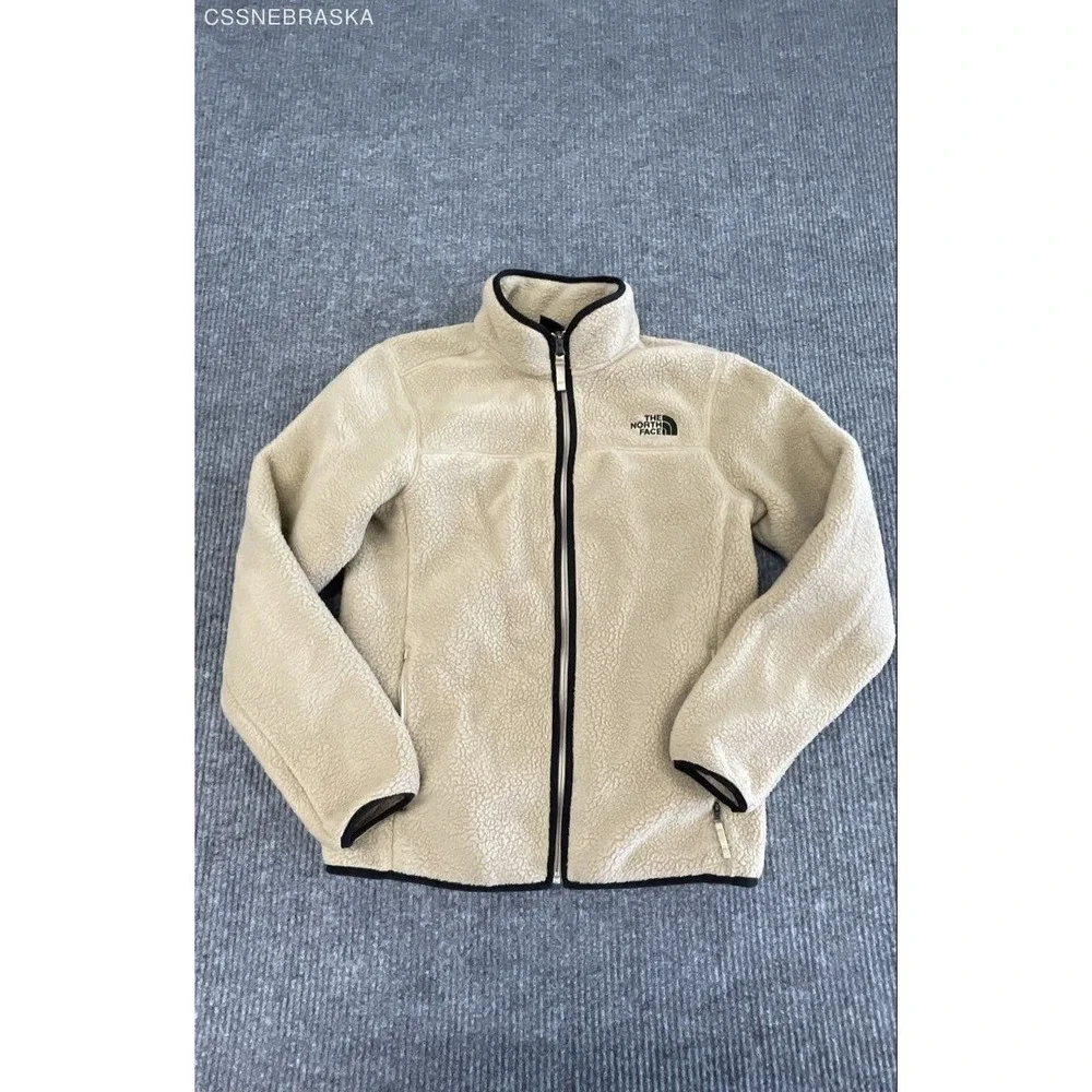 The North Face Men's Campshire Full Zip Sherpa Fleece Jacket Beige Cream Sz S